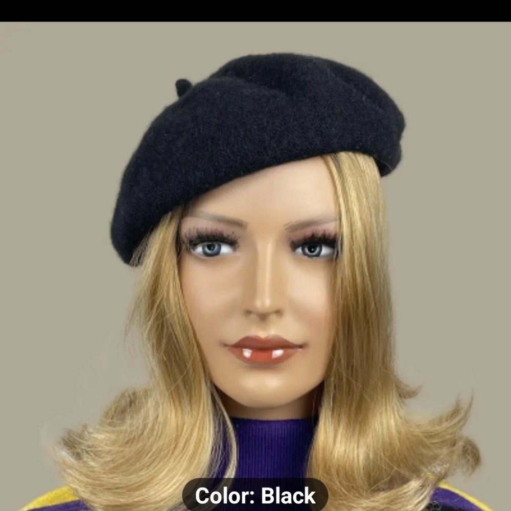 New BLACK FRENCH Beret Classic Tam Warm Winter French Art Basque Beret HAT